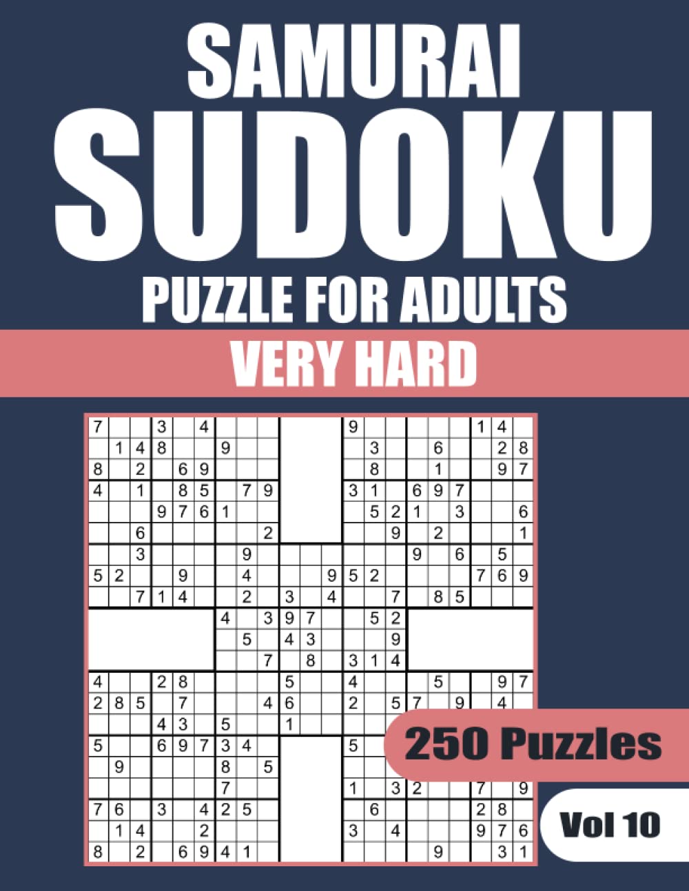 Samurai Sudoku Puzzle Very Hard for Adults 250 Puzzles Very Hard