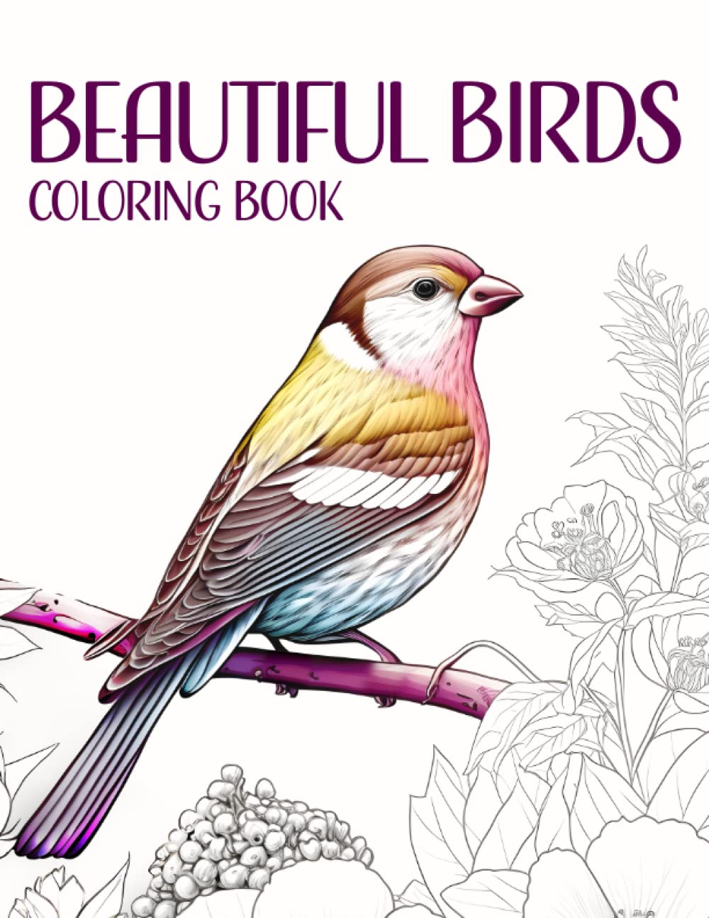 Beautiful Birds Coloring Book for Adults: 50 Stress-Relieving Designs