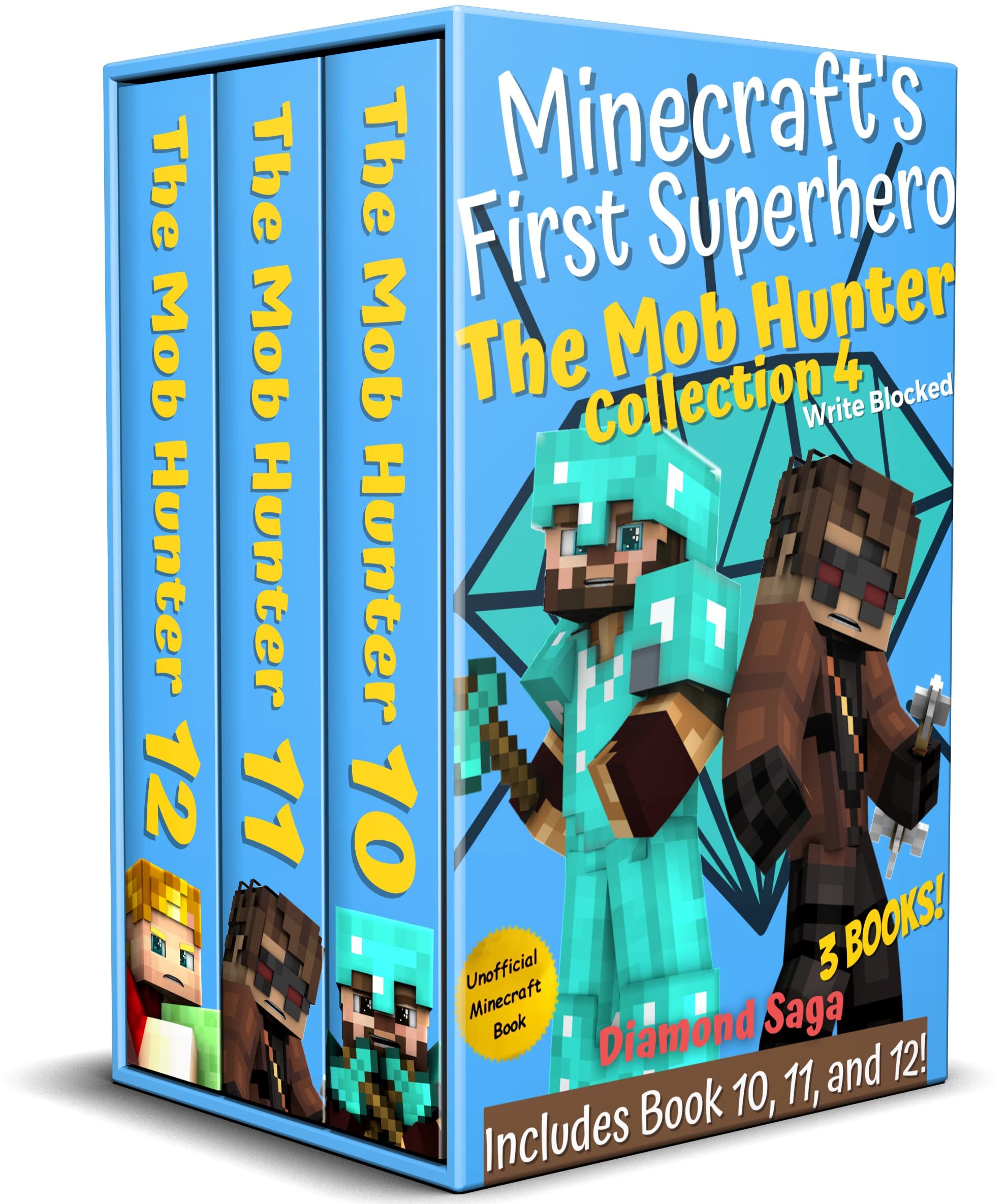 The Mob Hunter Collection 4: Diamond Saga: (Includes Books 10, 11, and 12) Unofficial Minecraft Superhero Series (The Mob Hunter Collected Editions