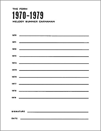 The Form: 1970-1979 by Melody Sumner | Goodreads