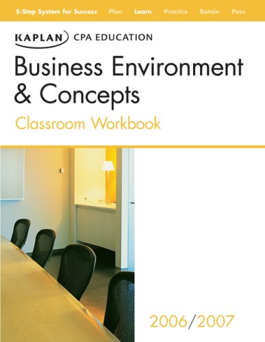 Kaplan CPA Review Business Environment and Concepts 2006 by Kaplan Test ...