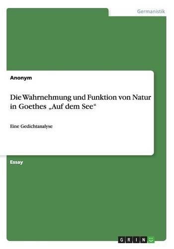 Auf Dem See Goethe Analyse Die Wahrnehmung und Funktion von Natur in Goethes „Auf dem See": Eine