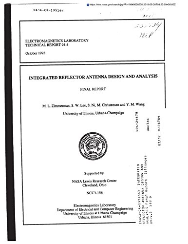 Integrated Reflector Antenna Design and Analysis by National ...