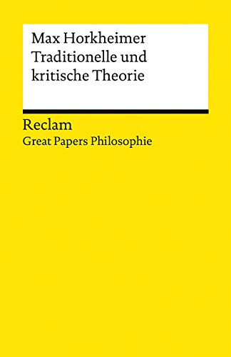 Traditionelle und kritische Theorie book cover