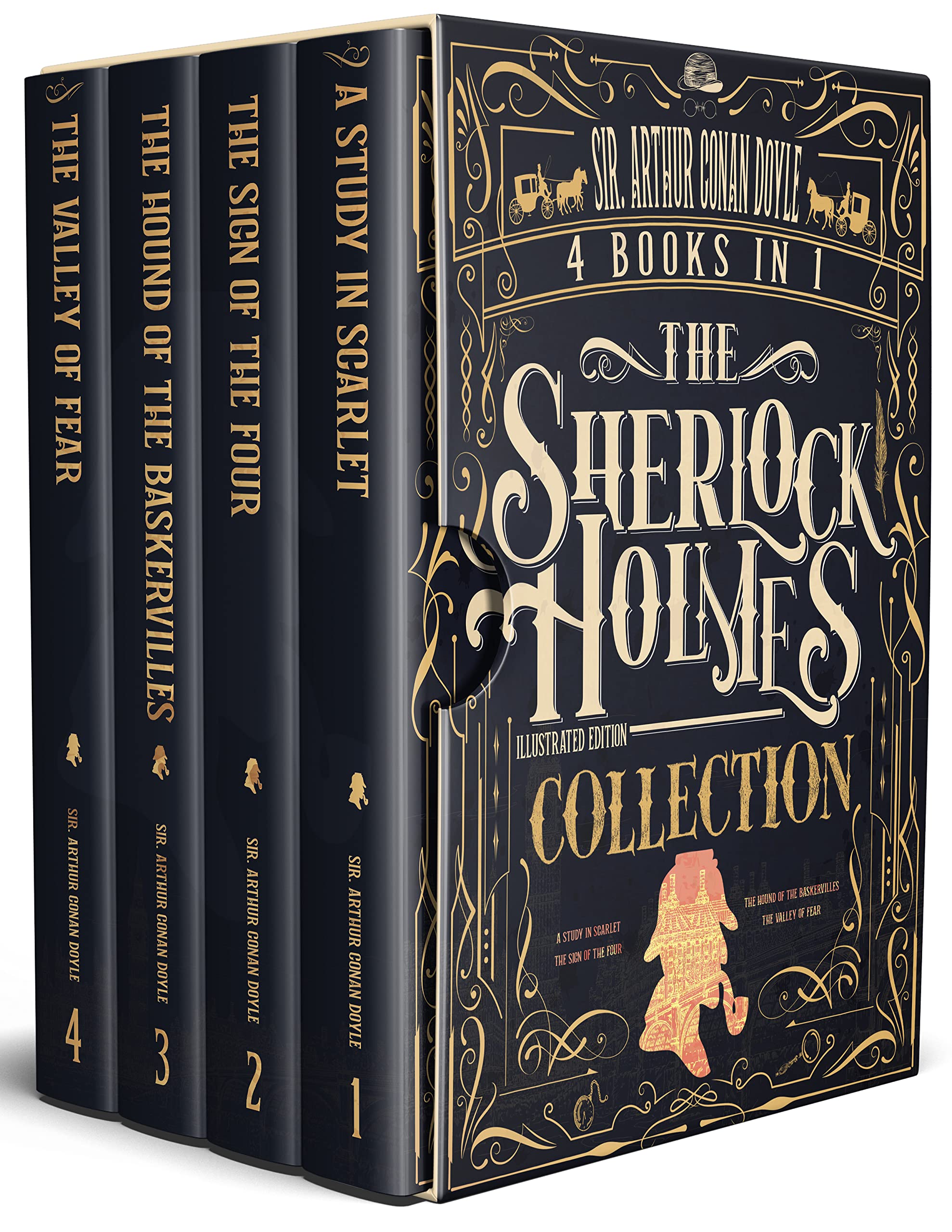 The Sherlock Holmes Collection 4 BOOKS IN 1 Illustrated Edition by