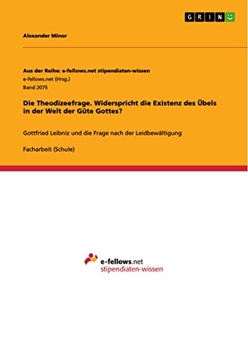 Antwort Auf Die Theodizeefrage Die Theodizeefrage. Widerspricht die Existenz des Übels in der Welt der
