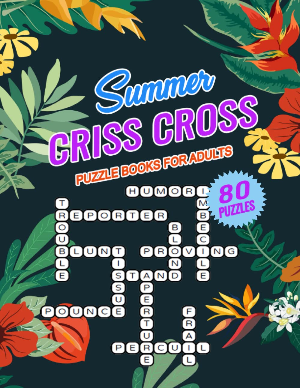 Summer Criss Cross Puzzle Books For Adults LargePrint Word FillIn
