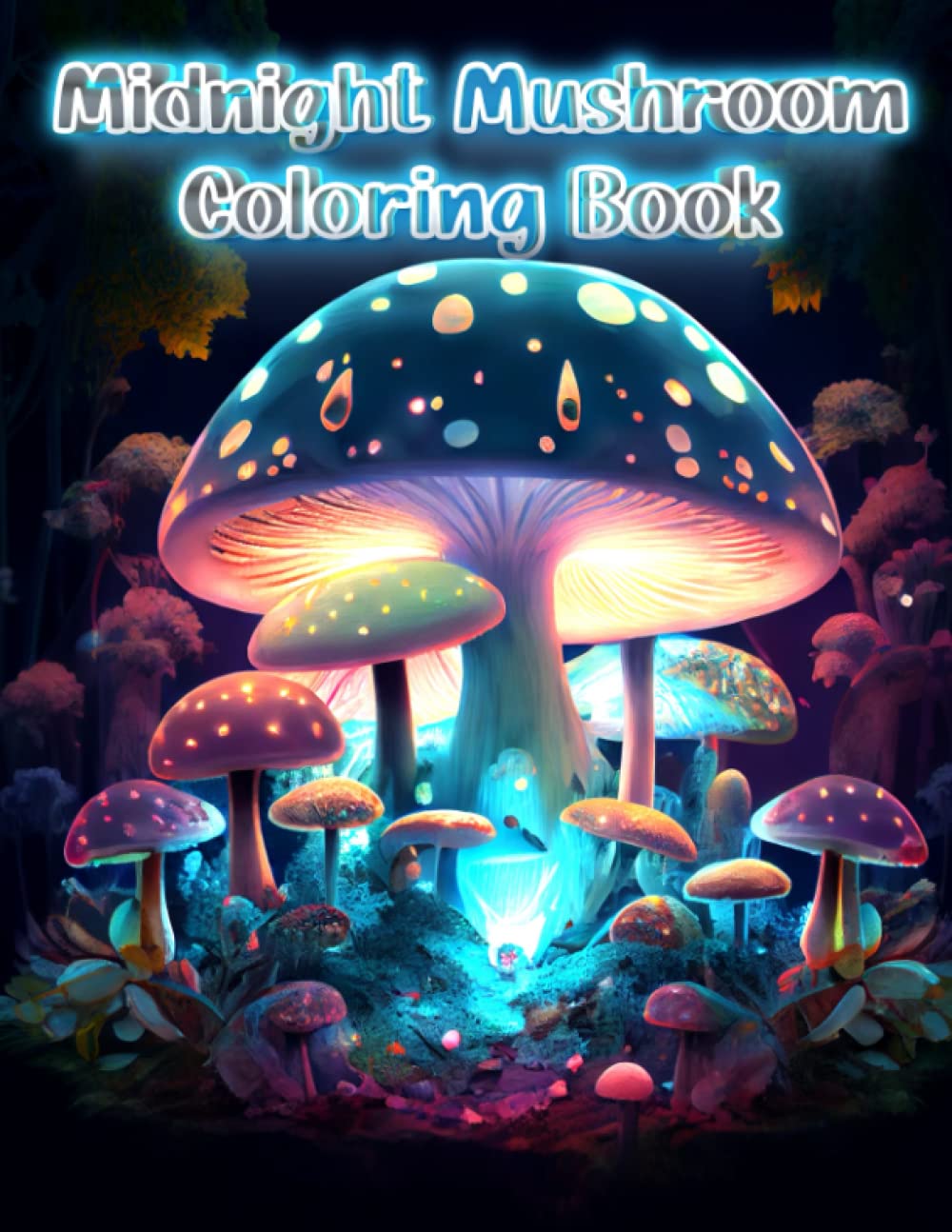 Midnight Mushroom Coloring Book For Stress Relief and Relaxation