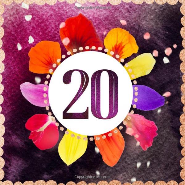 20 Floral Women Birthday Guest Book 20th Guestbook Blank Unlined