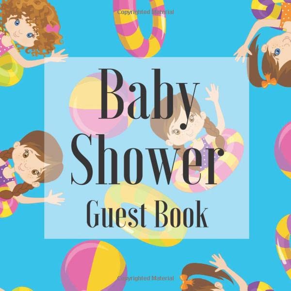 Baby Shower Guest Book Summer Pool Party Inflatables Ocean Holiday