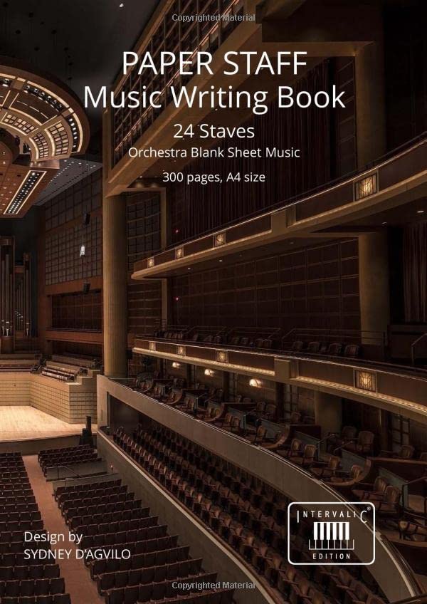 PAPER STAFF Music Writing Book. 24 Staves, Orchestra Blank Sheet Music