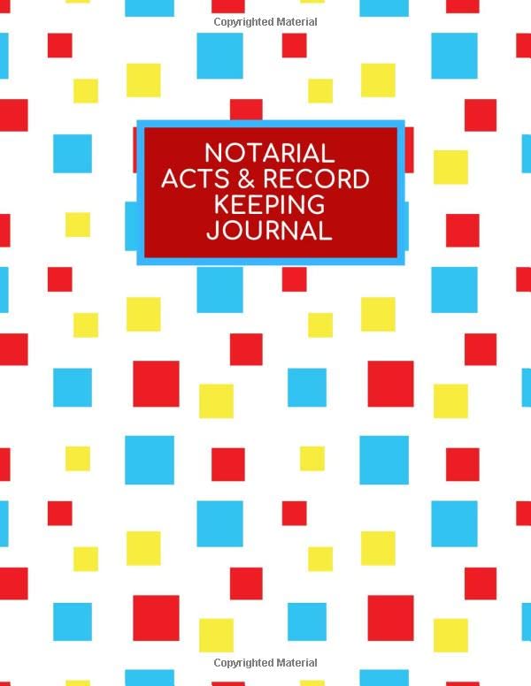 Notarial Acts & Record Keeping Journal Large Public Official Notary Records Book Receipts