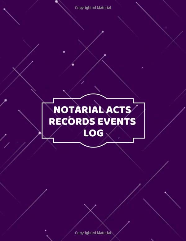 Notarial Acts & Records Events Log Large Public Official Notary Records Book Receipts Journal