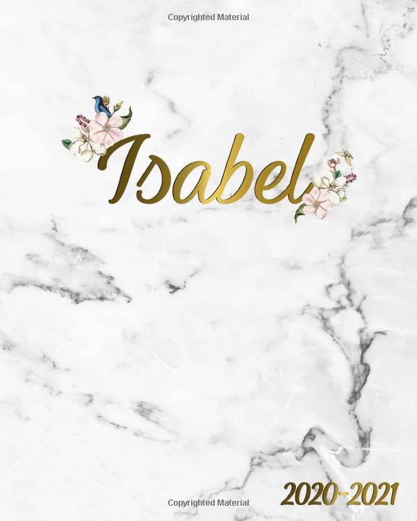 Isabel 2020-2021: Marble & Gold 2 Year Weekly & Monthly Planner | 2020 ...