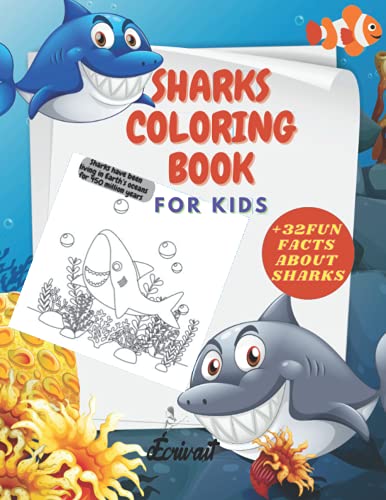 Shark Coloring Book: Fun Facts about Sharks | Sharks Coloring Book for ...