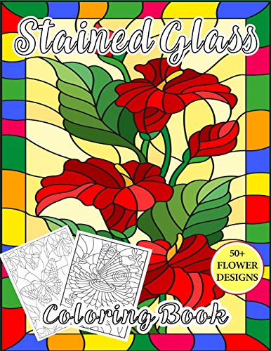 Stained Glass Coloring Book: An adult stained glass pattern coloring