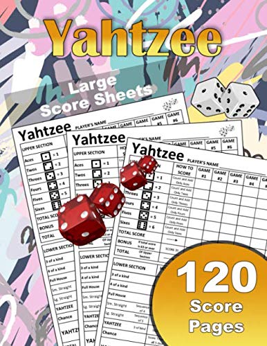 Large Yahtzee Score Sheets: Large Print Size 8.5X11 Inches 120 Sheets ...