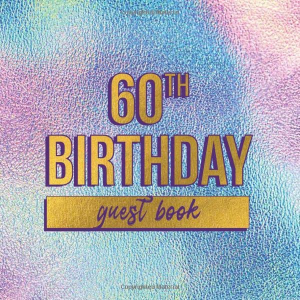 60th Birthday Guest Book Rainbow Guest Book for Birthday Wishes