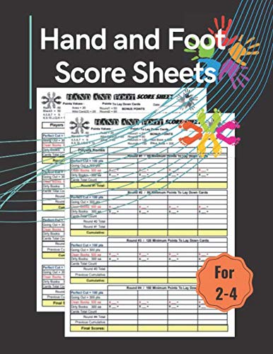 Hand And Foot Score Sheets: 110 Hand and Foot Score Pad For Score ...