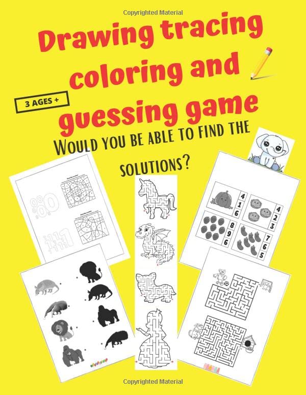 Drawing tracing coloring and guessing game learn to Draw trace colore