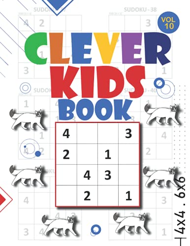 Clever Kids Book Activity Book Brain Games Easy Sudoku Puzzles For 