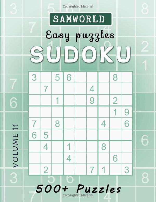 Easy Sudoku Puzzles Over 500 Easy Sudoku Puzzles And Solutions (Volume