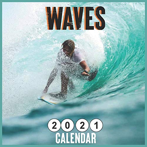 waves 2021 calendar Monthly Square Calendar 18 Months by 365 Calendars
