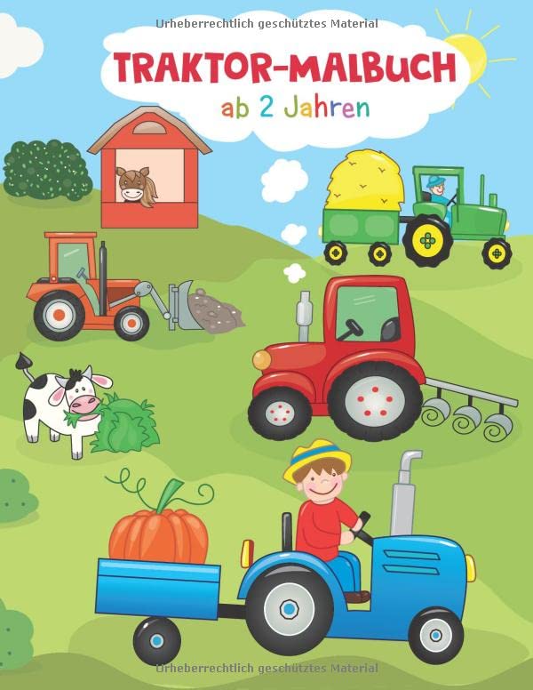 Traktor- Malbuch ab 2 Jahren: Malbuch für Jungen - Malbuch für kinder