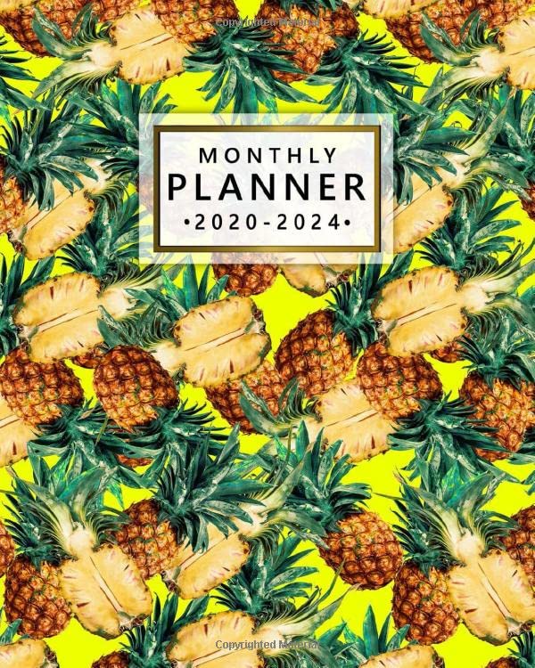2020 2024 monthly planner nifty tropical pineapple 5 year monthly