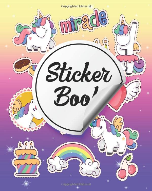 Miracle Unicorn Sticker Book Blank Sticker Book with Unicorns for
