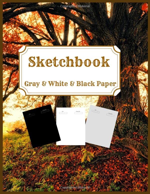 Sketchbook Gray & White & Black Paper Sketchbook 3 in 1 Black Paper