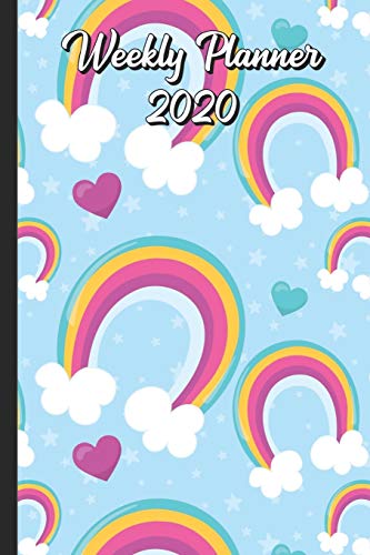 Weekly Planner 2020: Big and Small Rainbows in the Clouds with Purple ...