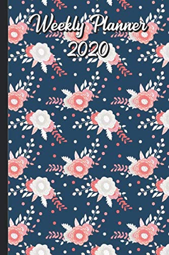 Weekly Planner 2020: Beautiful White and Pink Flowers and Leaves on a ...