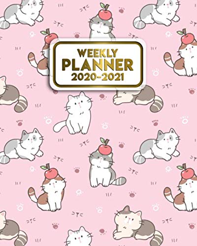 2020-2021 Weekly Planner: Cute Playful Cartoon Kitten Two Year ...