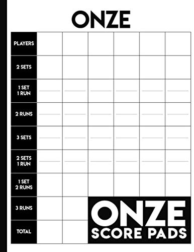 Onze Score Pads: 130 Large Score Sheets for Scorekeeping | Onze Card ...