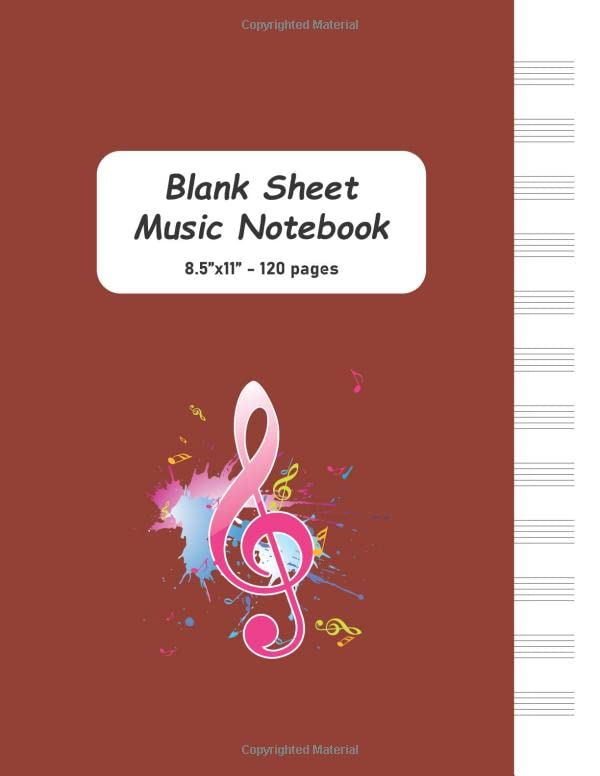 Blank Sheet Music Notebook 8.5 x 11 inches Music Manuscript Paper
