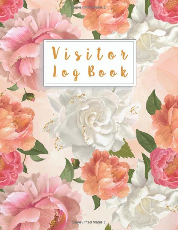 Visitor Log Book Floral Cover Visitor Register Book for Business