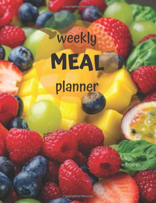 Weekly Meal Planner Fruit Cover Simple Meal Planner With Grocery List To Plan And Organize Your