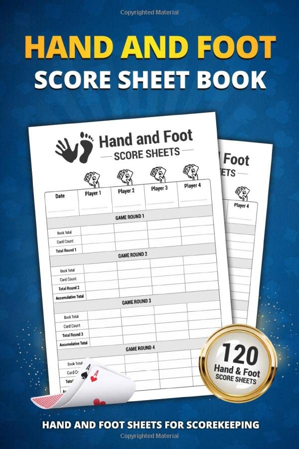 Hand And Foot Score Sheet Book 120 Large Score Sheets For Scorekeeping