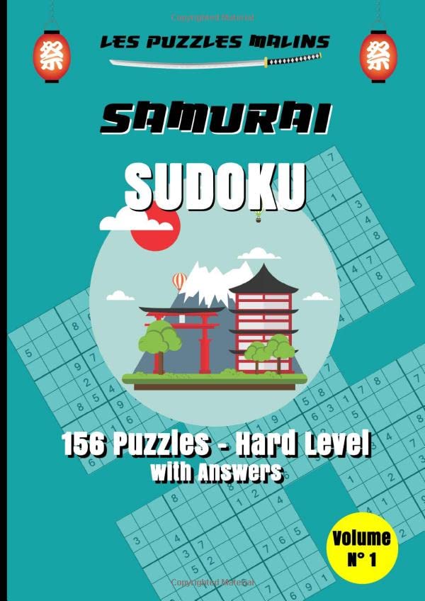 Samurai Sudoku 156 Puzzles Hard Level with Answers Volume n°1 Les