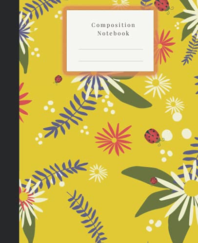Composition Notebook | Ladybug With Different Flowers In A Yellow ...