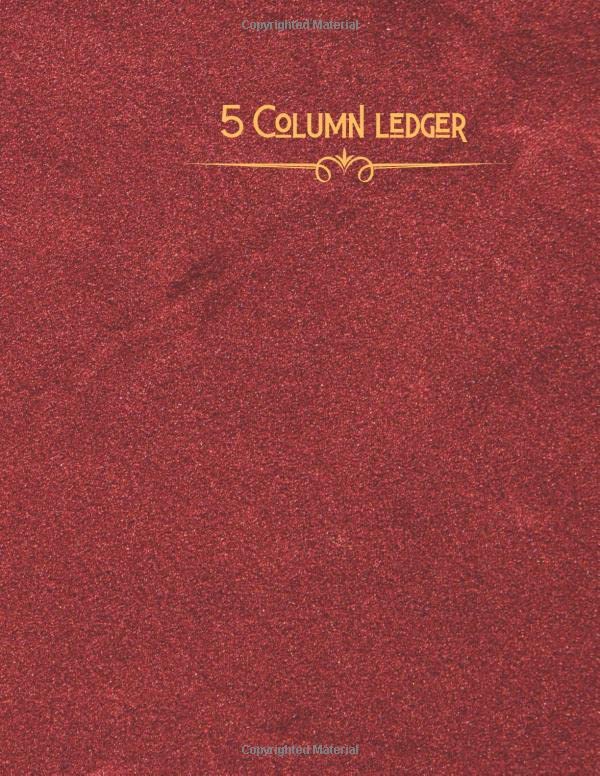 5 Column Ledger Accounting Record Keeping Books, Ledger Paper Pad