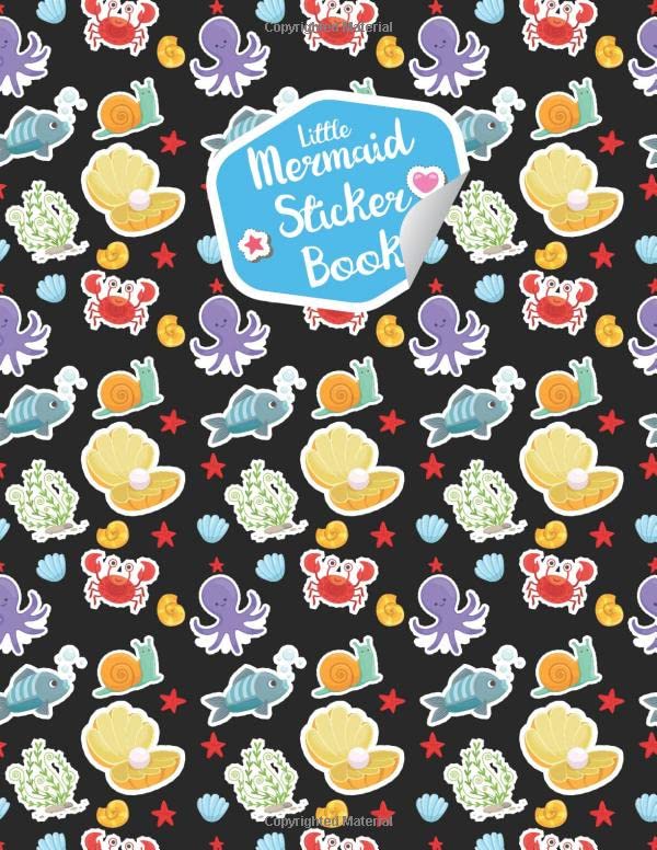 Little Mermaid Sticker Book Empty Sticker Book for 4 Years Old Girl Who Love Mermaid Stickers