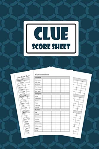 Clue score sheets: 104 Pages Clue Board Games Detective Notebook Sheets ...