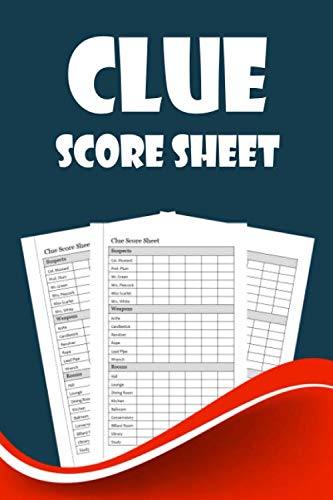 Clue score sheets: 104 Pages Clue Board Games Detective Notebook Sheets ...