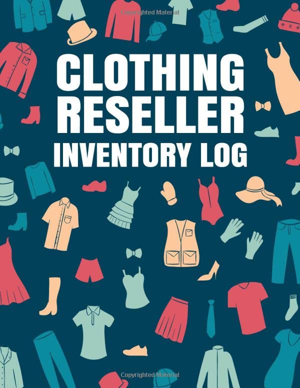 Clothing Reseller Inventory Log Online Clothing Resale Planner, Keep track of Inventory, Miles