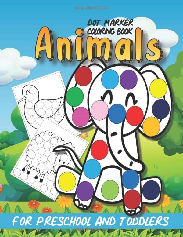 Dot Marker Coloring Book Simple Animal Coloring Book For Preschool and