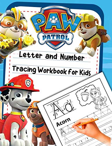 Paw Patrol Letter And Number Tracing Workbook For Kids: Trace Letters ...