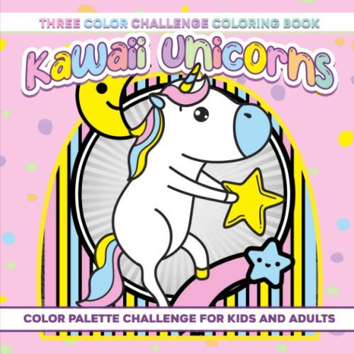 Three Color Challenge Coloring Book Kawaii Unicorns Color Palette