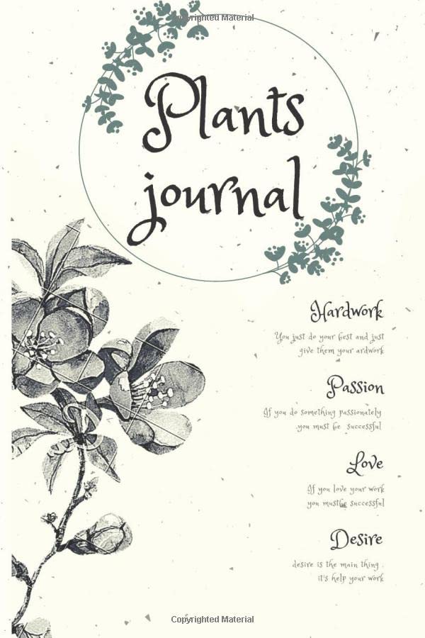 Plants Journal, 60 pages 2020 edition,Each page has a place to write
